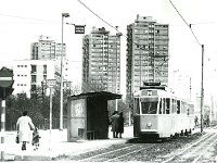 Tramvajska stanica u Ulici grada Vukovara oko 1980. godine